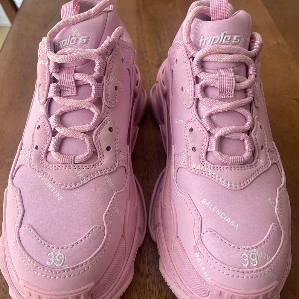 Balenciaga Triple S logo-embroidered leather, nubuck and mesh sneakers. - Picture 1 of 4